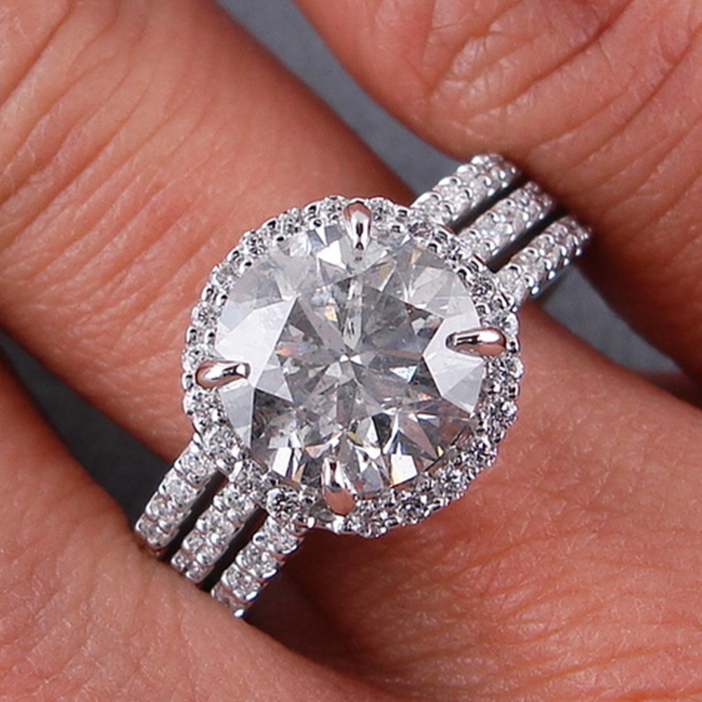 Bridal Engagement Ring 3.00 Ct Women Wedding Diamond Ring White Gold
