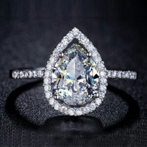 halo pear engagement rings