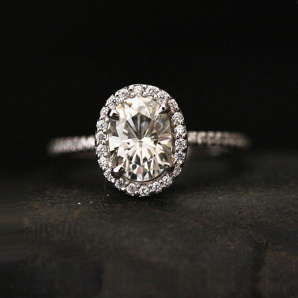 2.70 Ct Oval Diamond Engagement Wedding Ring Trio Set White Gold Finished