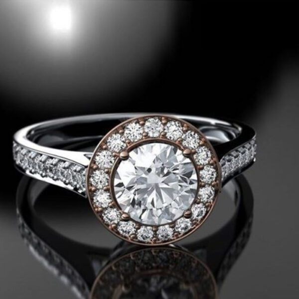 two tone engagement ring