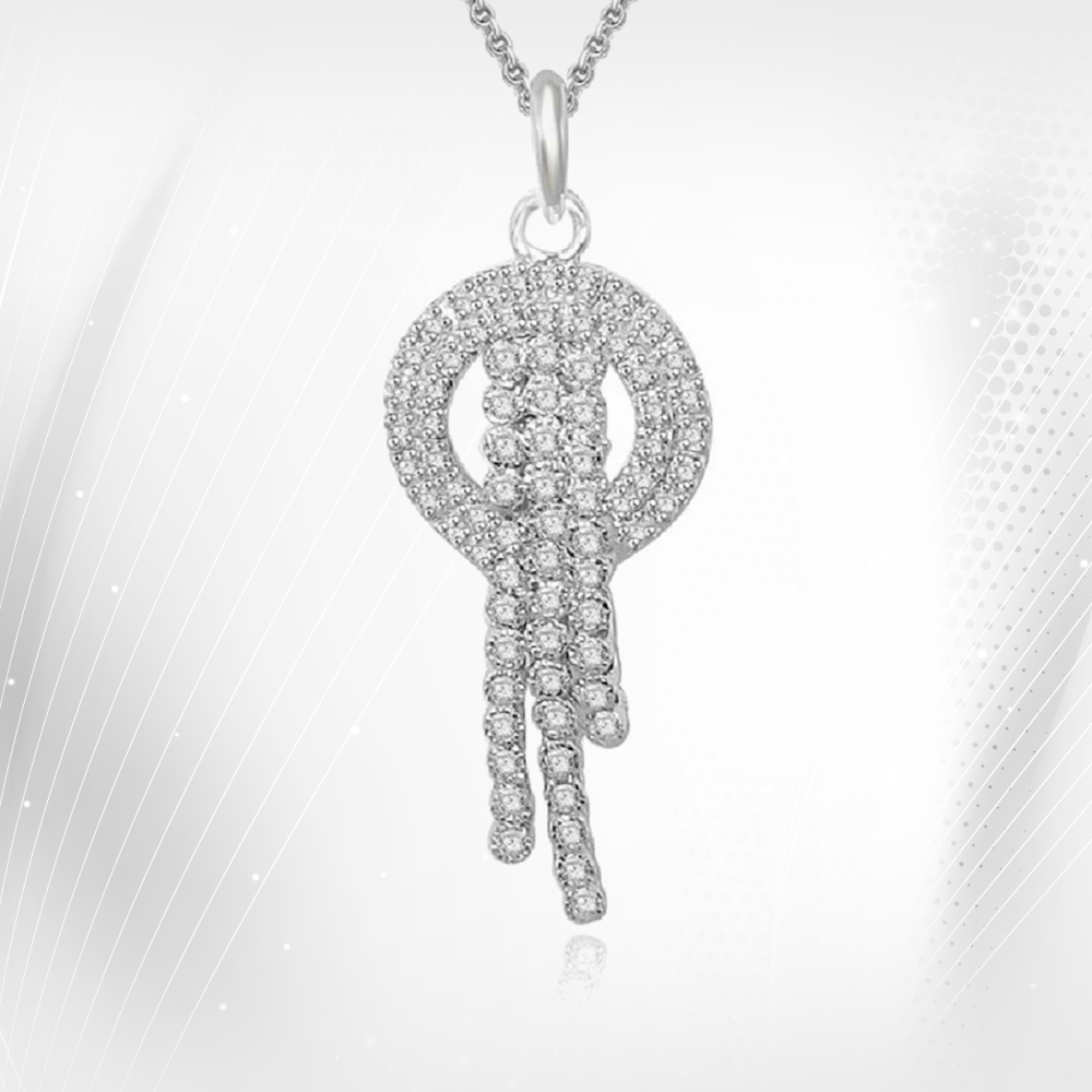 Dangle Pendant Necklace 1.50 Ct Signity Diamond White Gold Finish Women Jewelry