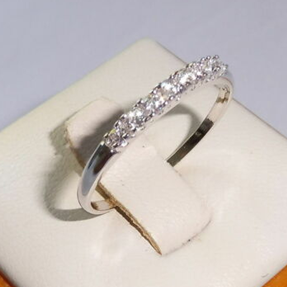 Eternity Ring With 925 Sterling Silver And 14K Gold Finished Online Sale