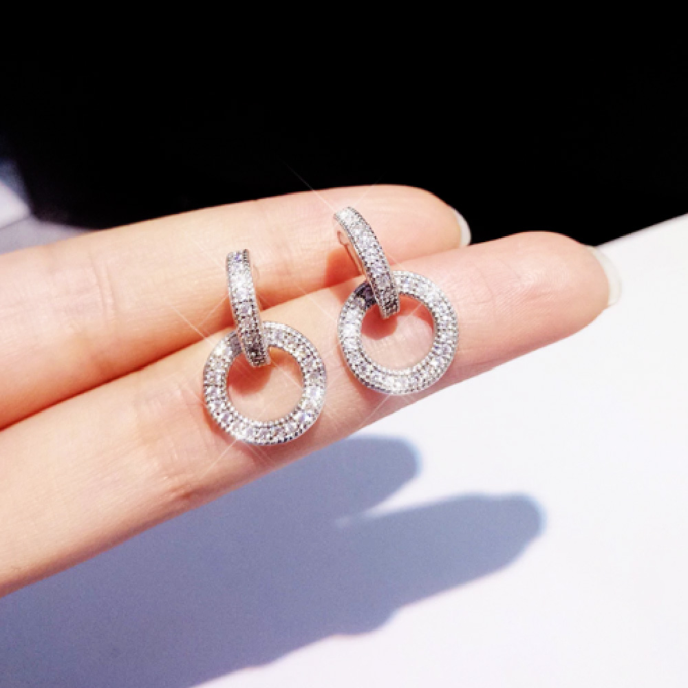 0.75 Ct Round Cut Diamond Dangle Earrings Sterling Silver Women Jewelry