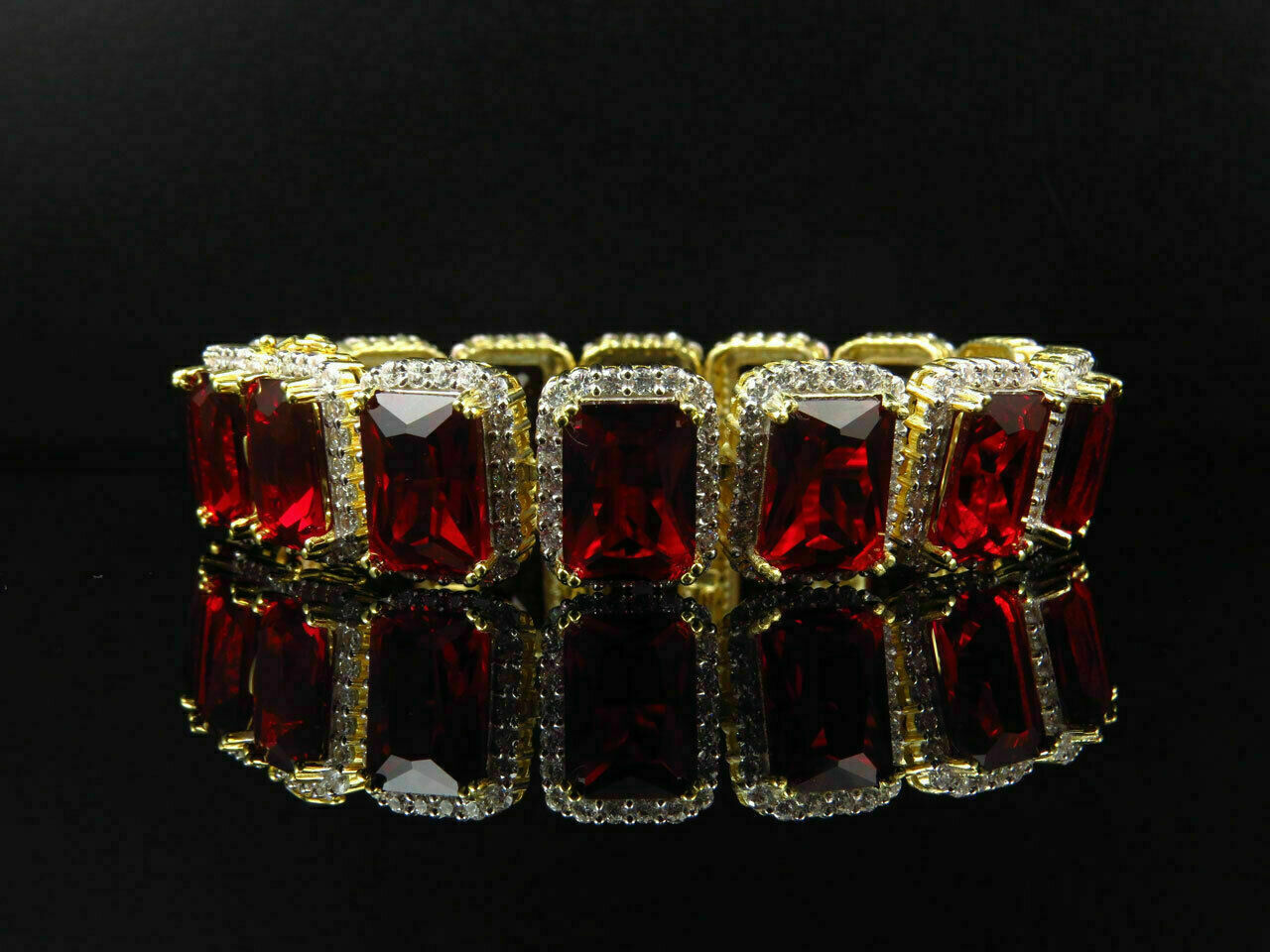 Ruby Jade Diamond Cut Bracelet | Gemtre