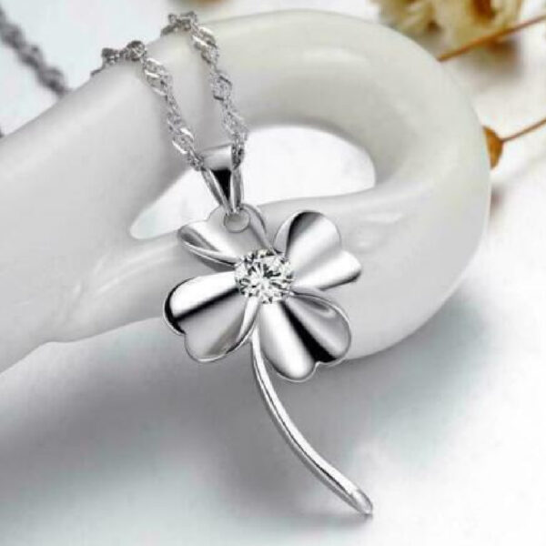 Diamond Solitaire Flower Pendant