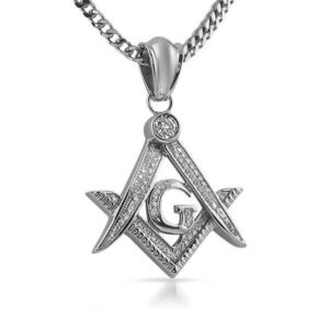 Masonic Mason Symbol Micro Pave Pendant